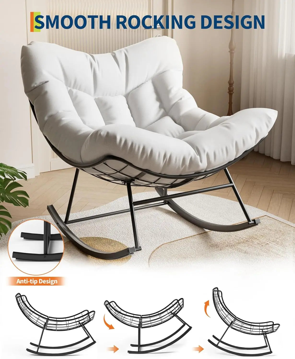 Charming Rocking Chair With Footrest