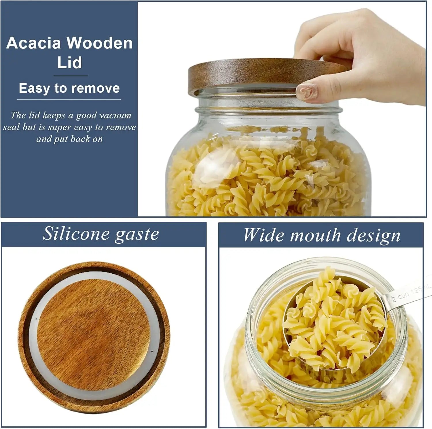 2 Pack Glass Storage Jars