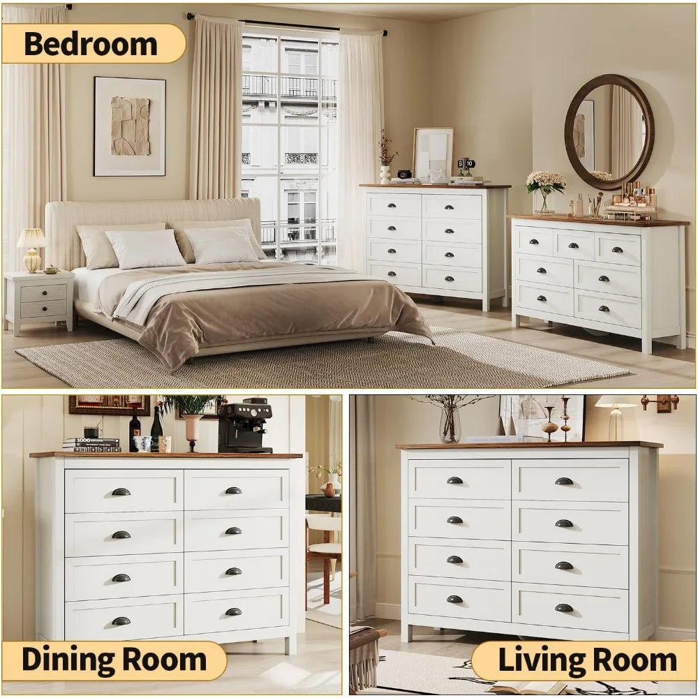 Farmhouse 8 Drawer Dresser