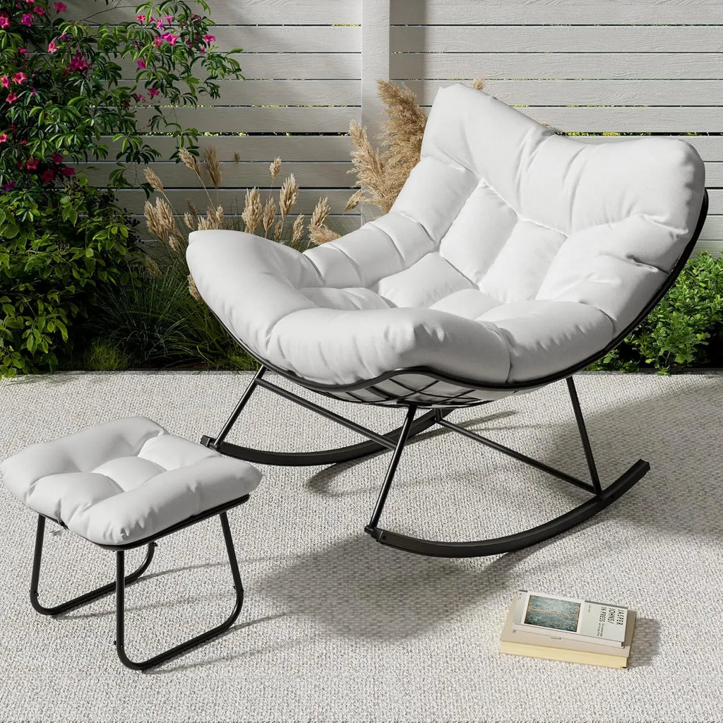 Charming Rocking Chair With Footrest