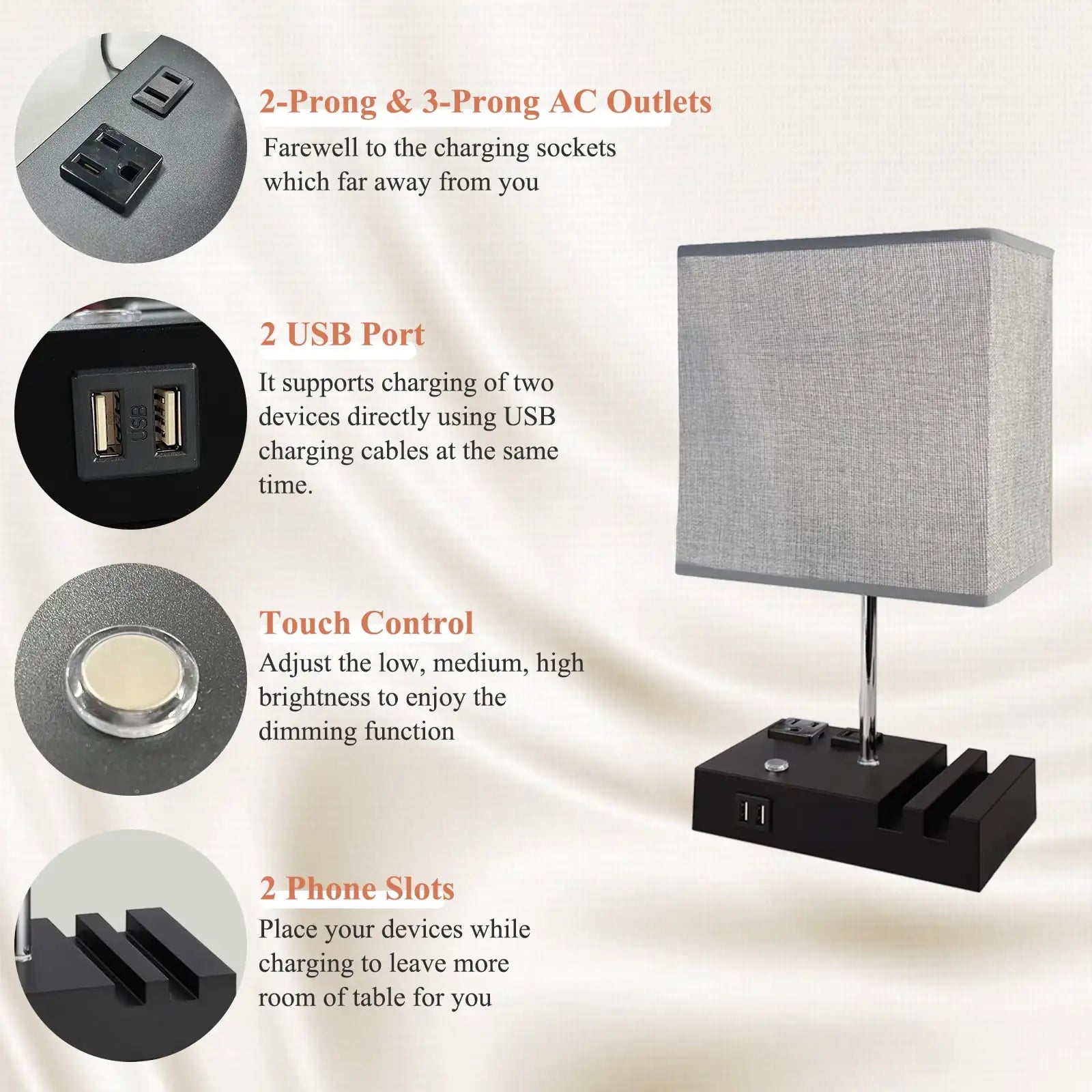 Table Lamp With Charging Ports