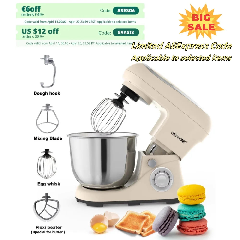 CHEFTRONIC Tilt Head Electric Stand Mixer