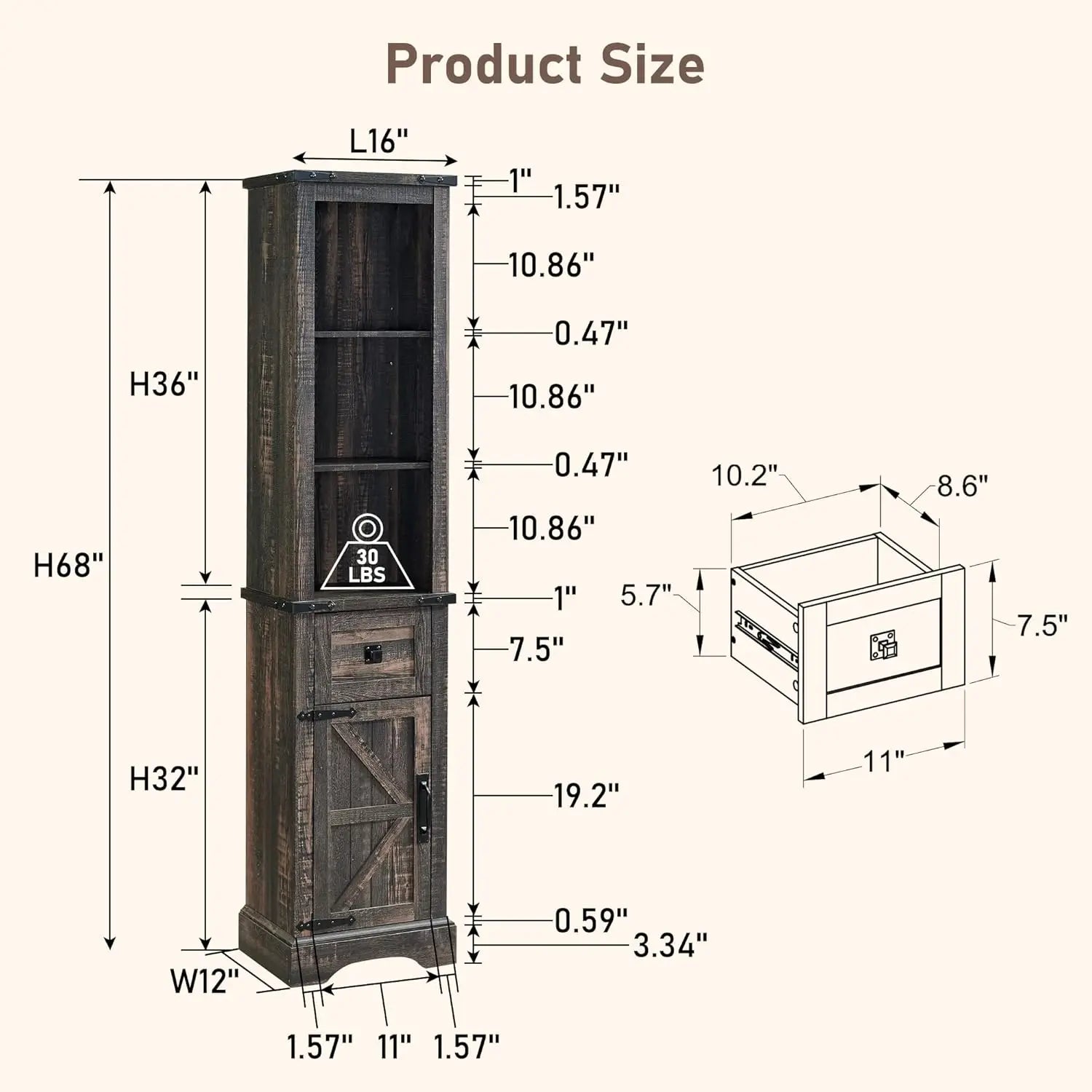 , Farmhouse Storage Cabinet