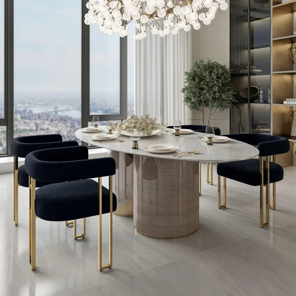 Set of 4 Modern Barrel Dining Chairs