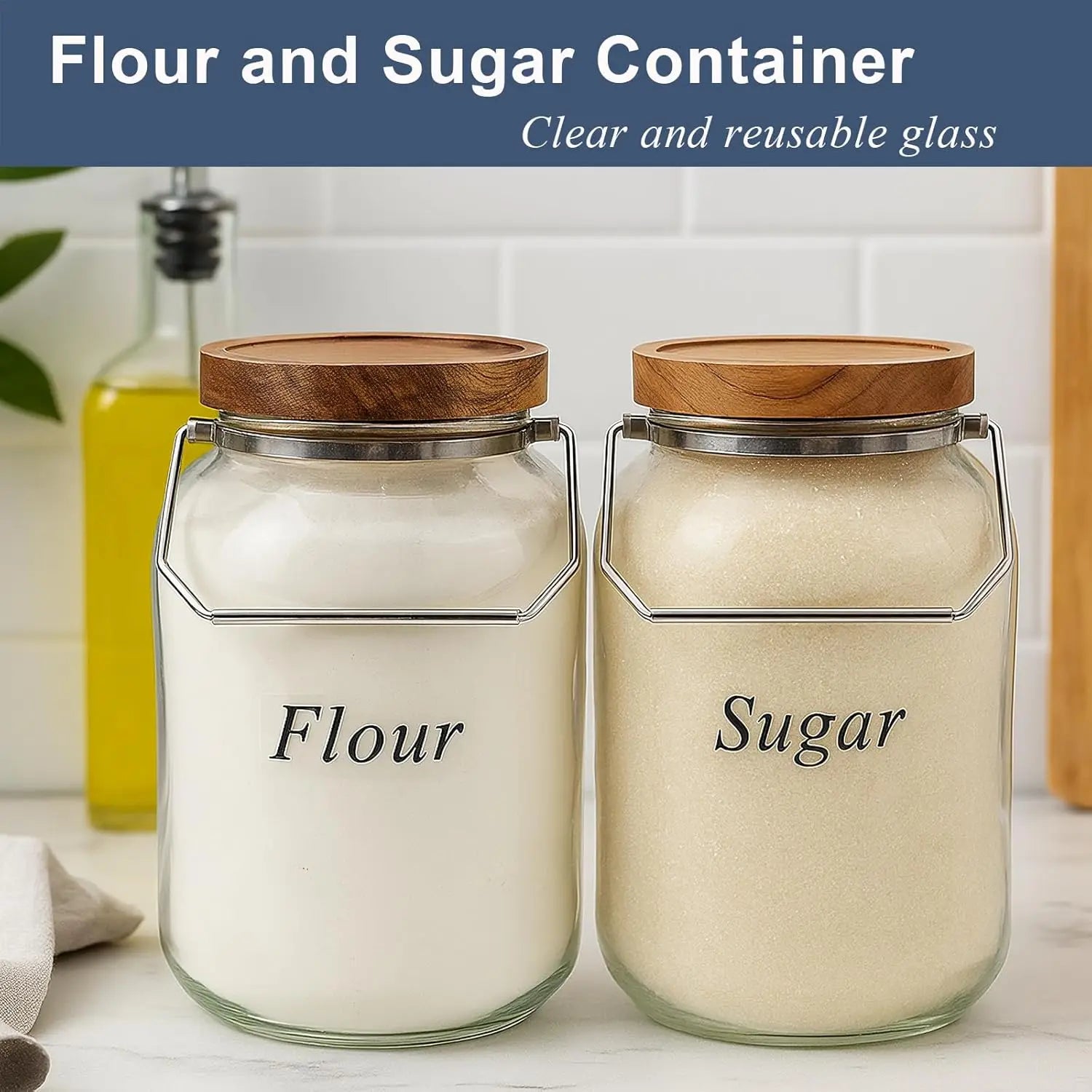 2 Pack Glass Storage Jars