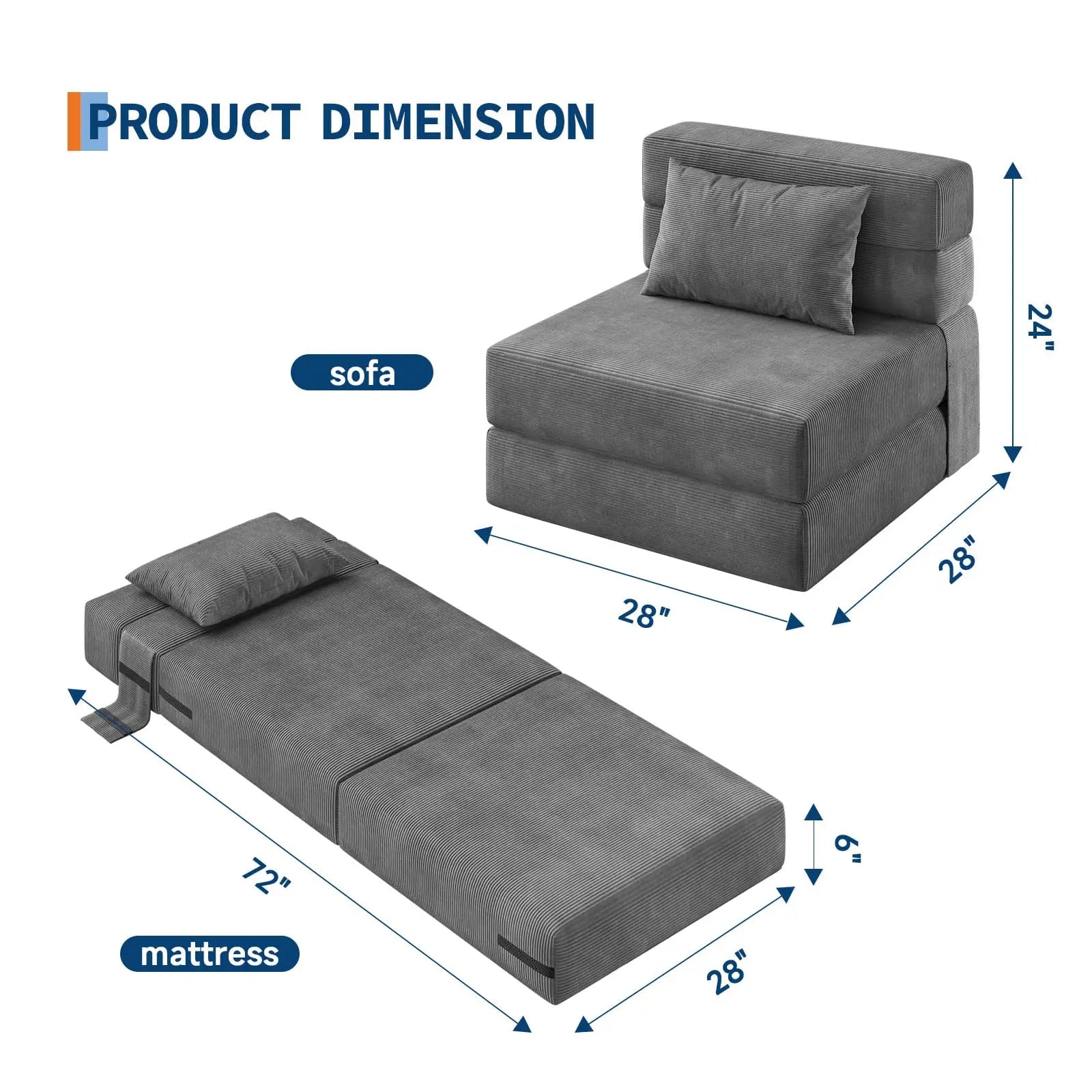 Folding Sofa Bed Convertible Sleep