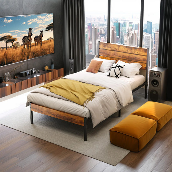 JHK Queen Size Metal Bed Frame