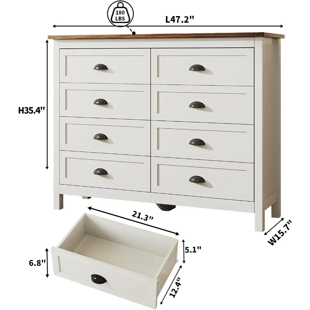Farmhouse 8 Drawer Dresser