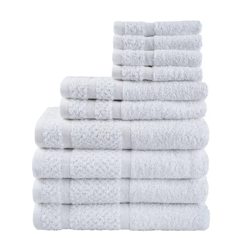 10 Piece Grey Towel Set