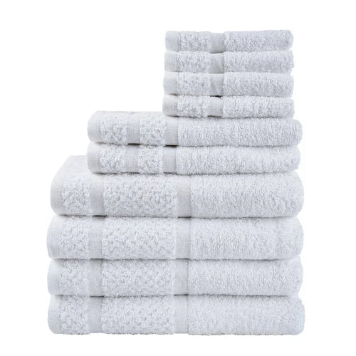 10 Piece Grey Towel Set