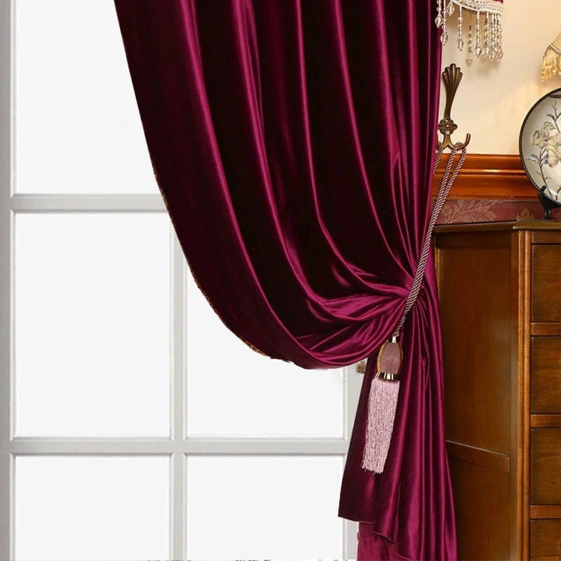 Flannelette Rose Red Curtains