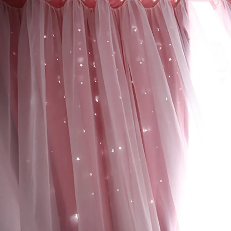 Double Layer Star Cut Out Curtains