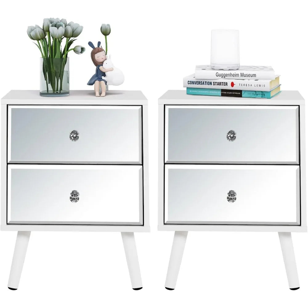 White Nightstand Set of 2