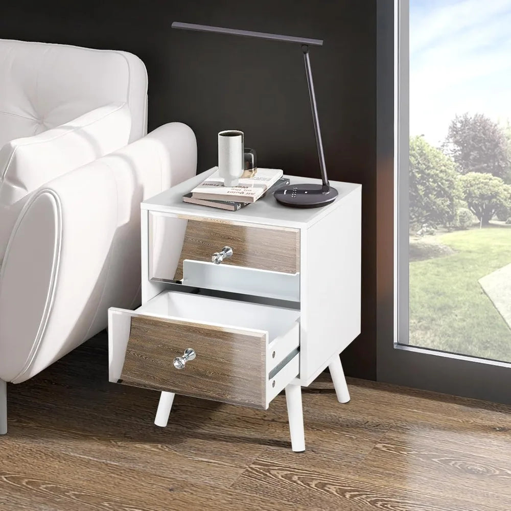 White Nightstand Set of 2