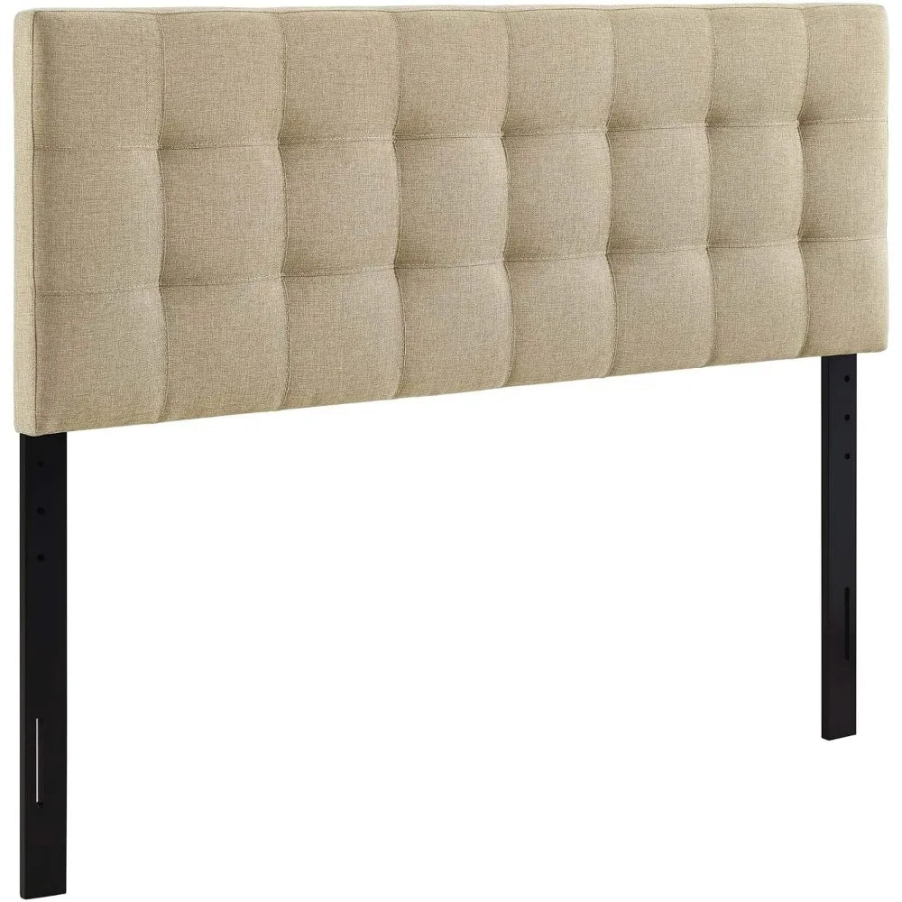 Linen Fabric Upholstered King Headboard