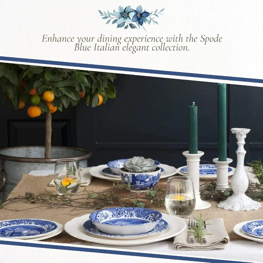 Blue Italian Porcelain Dinner Plates