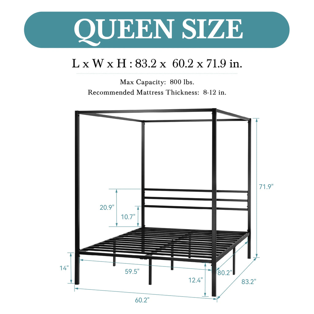 HOOMIC Canopy Bed Frame