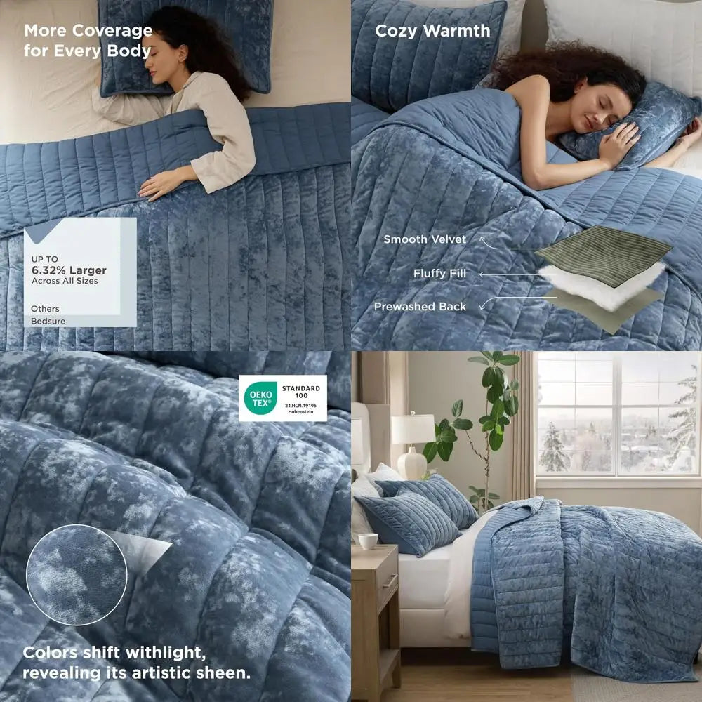 Velvet Quilt King Size Set