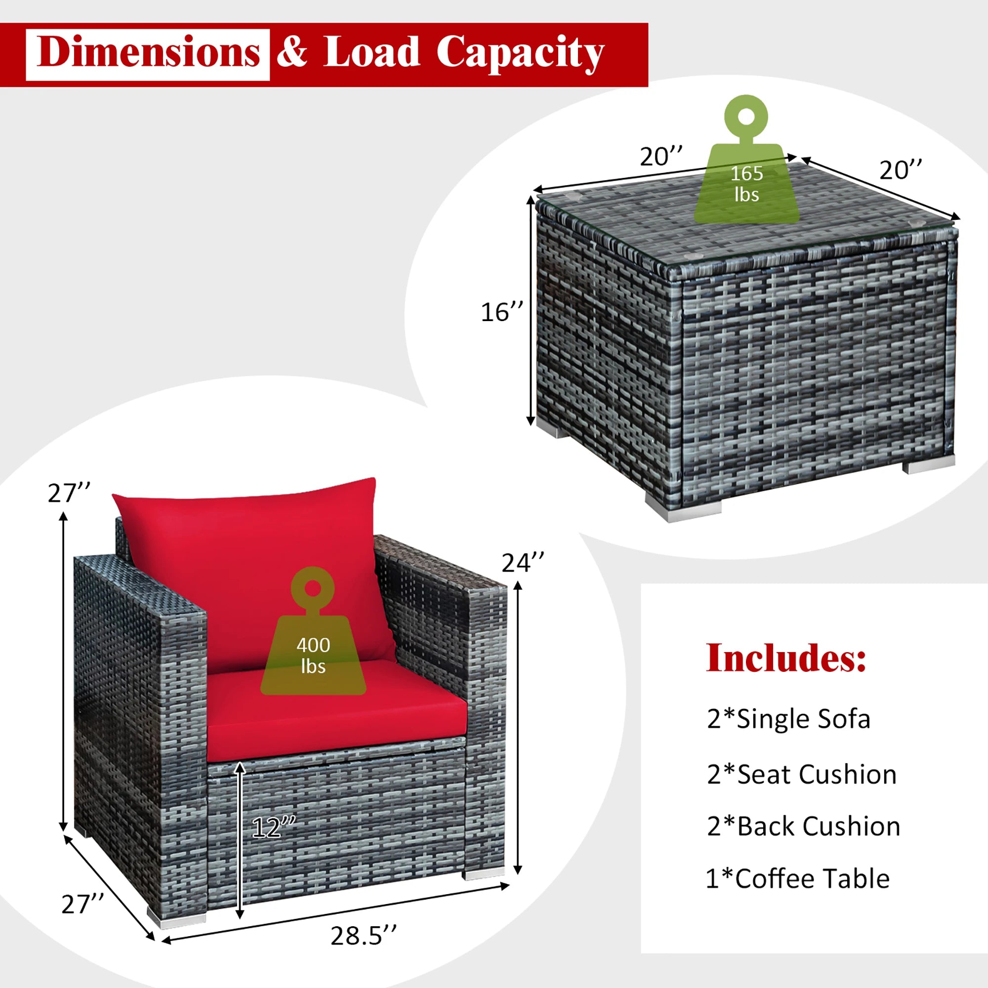 Colorful Rattan Bistro Set