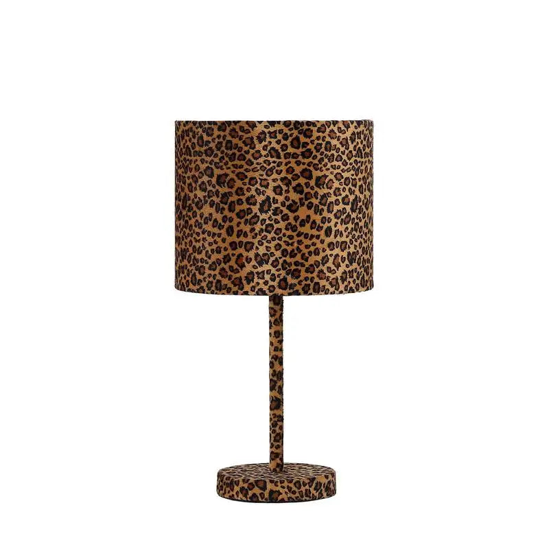 Faux Suede Leopard Table Lamp