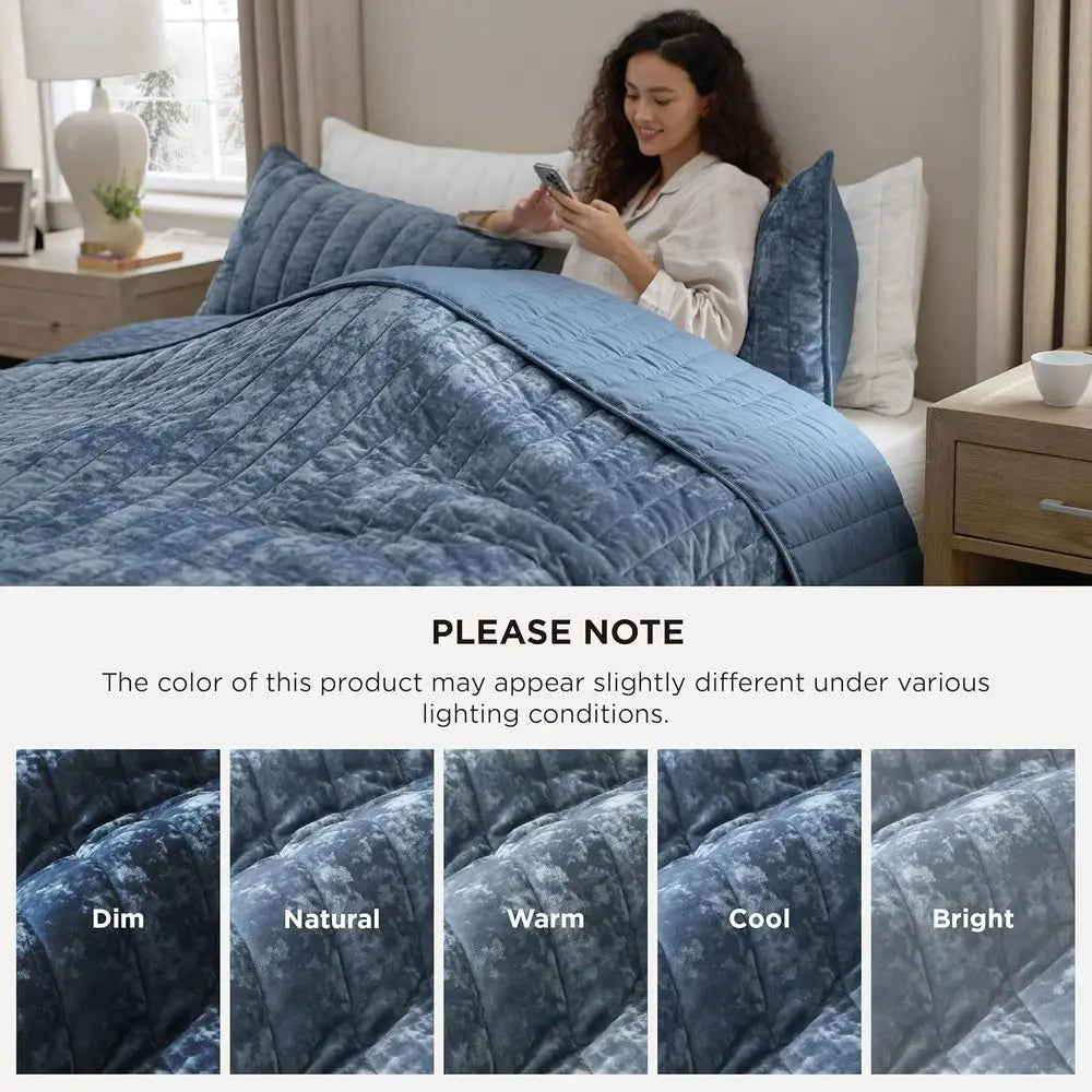 Velvet Quilt King Size Set