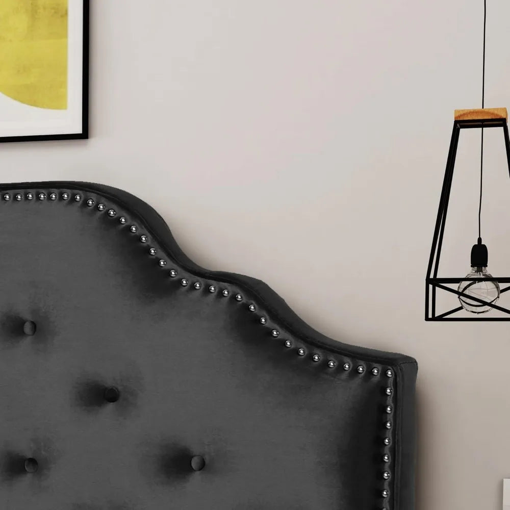 Silas Black Velvet Queen/Full Size Headboard