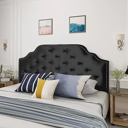 Silas Black Velvet Queen/Full Size Headboard