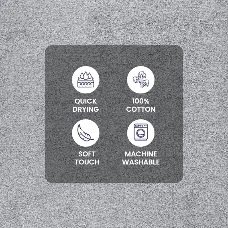 10 Piece Grey Towel Set