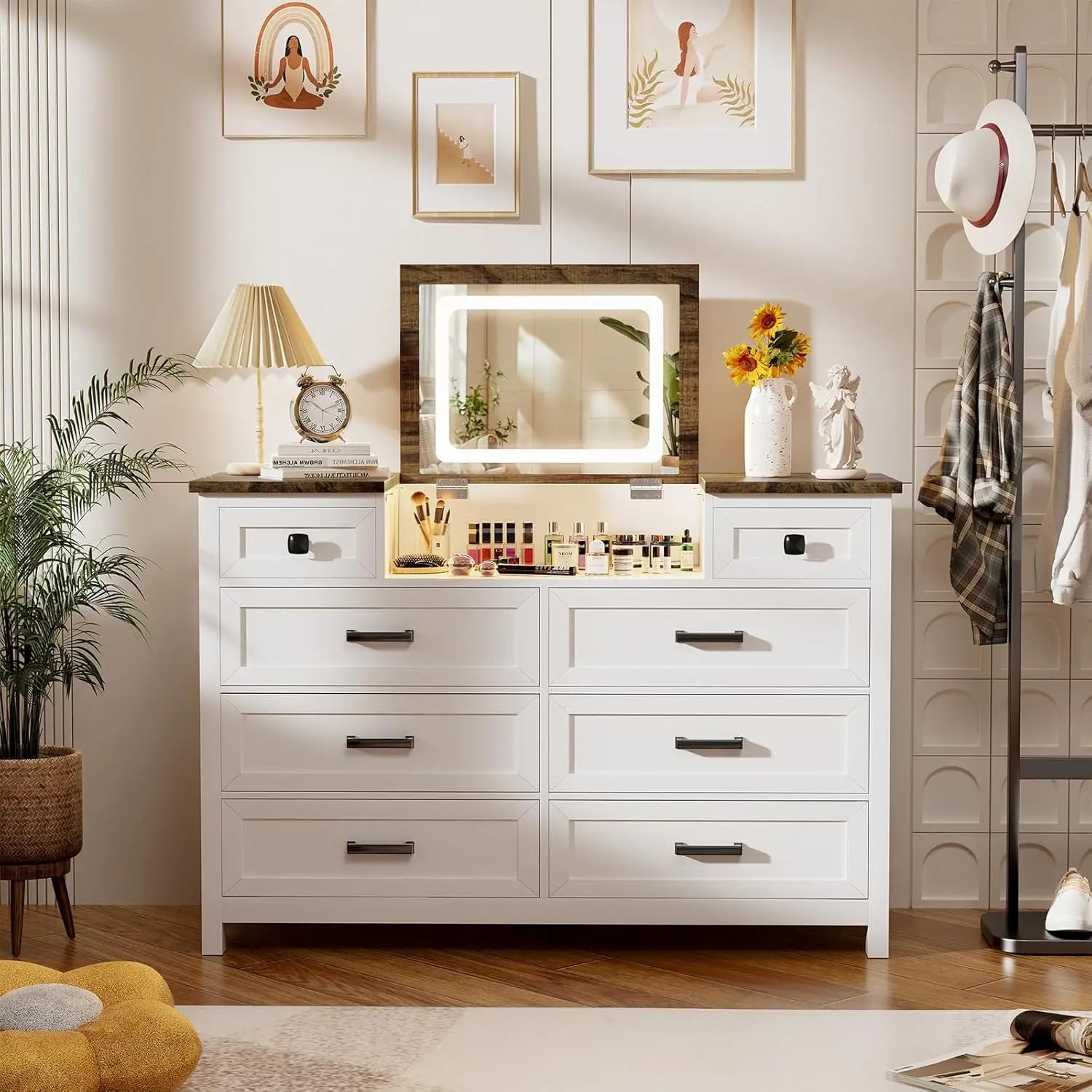Chest of Drawers with LED Mirror