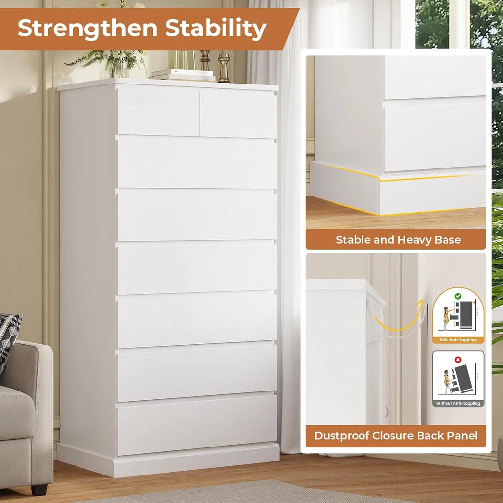 Tall Dresser With 8 Drawers