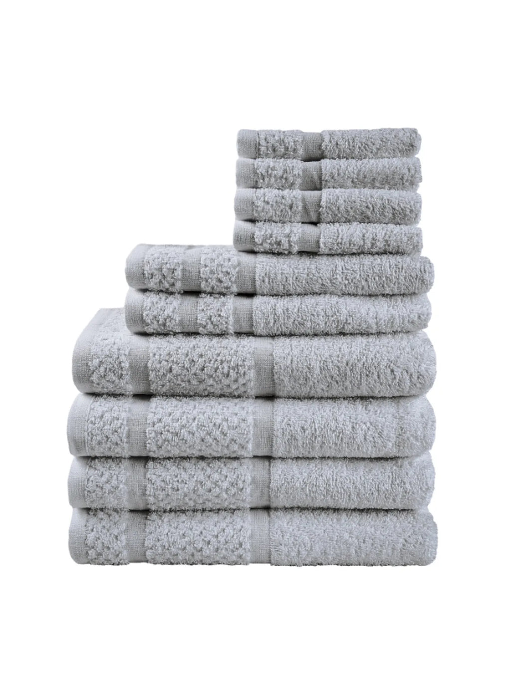 10 Piece Grey Towel Set