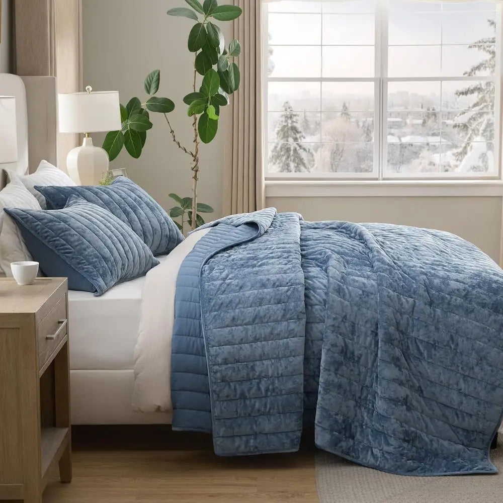 Velvet Quilt King Size Set