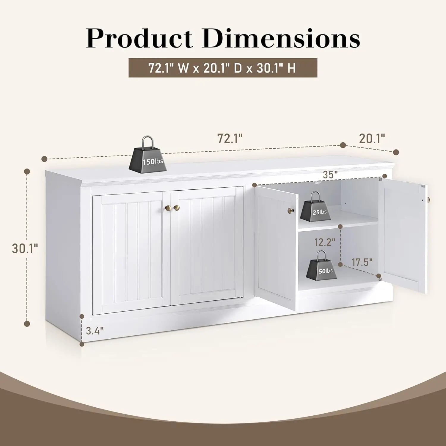 Farmhouse Sideboard Buffet Cabinet