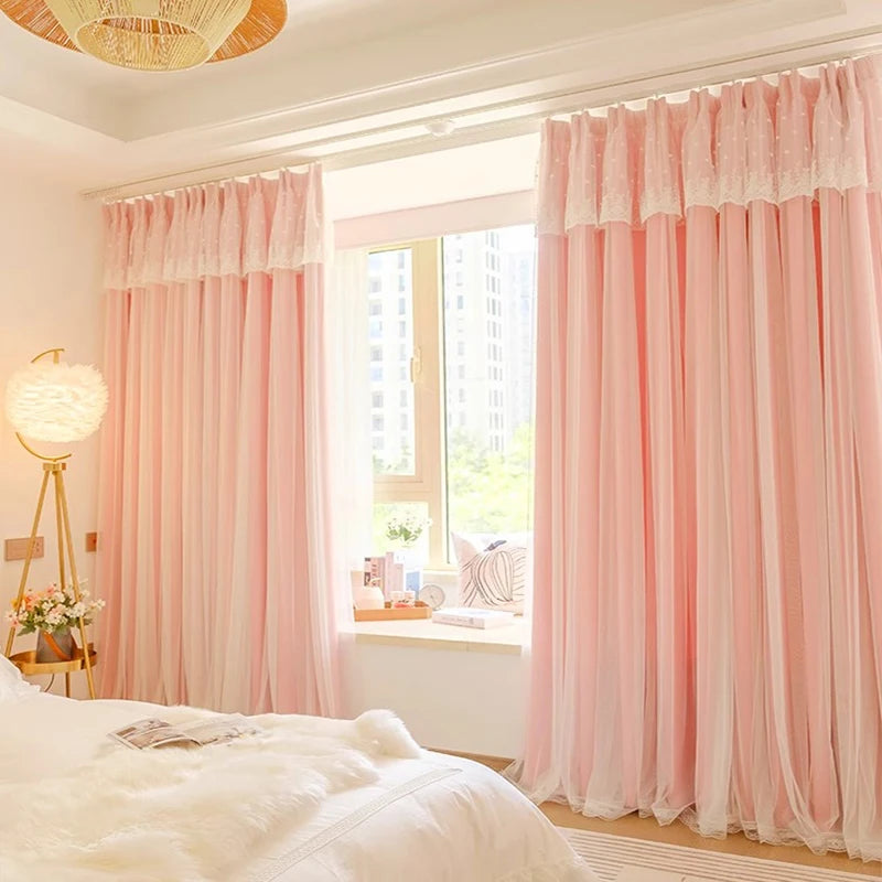 Princess Style French Pink Curtains