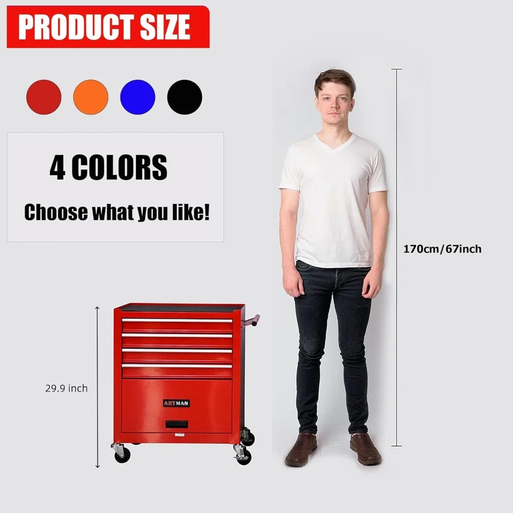 4 Drawer Rolling Tool Cart