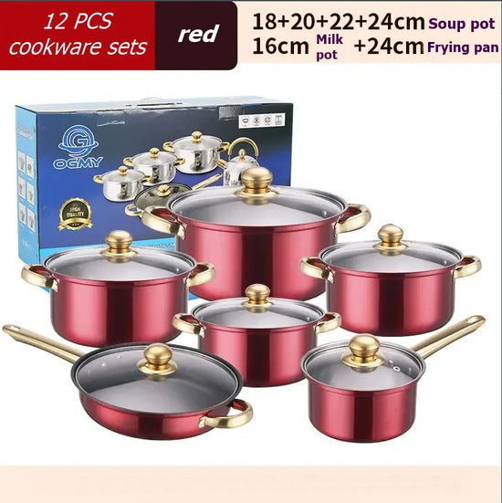 Colored Stainless Steel Cookware Set