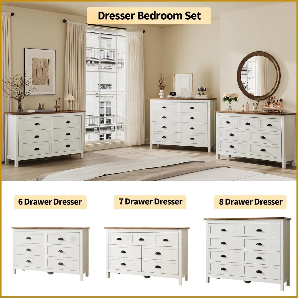 Farmhouse 8 Drawer Dresser