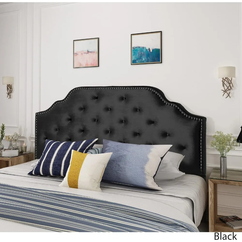 Silas Black Velvet Queen/Full Size Headboard