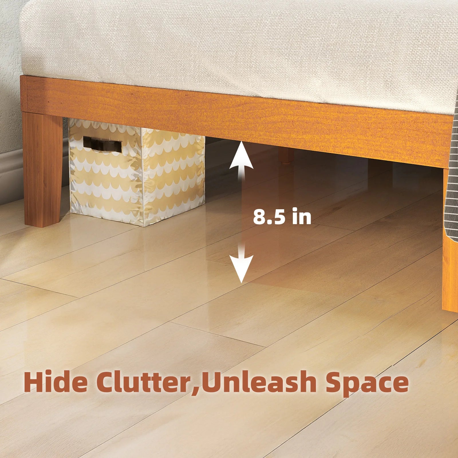 JHK Queen Solid Wood Bed Frame