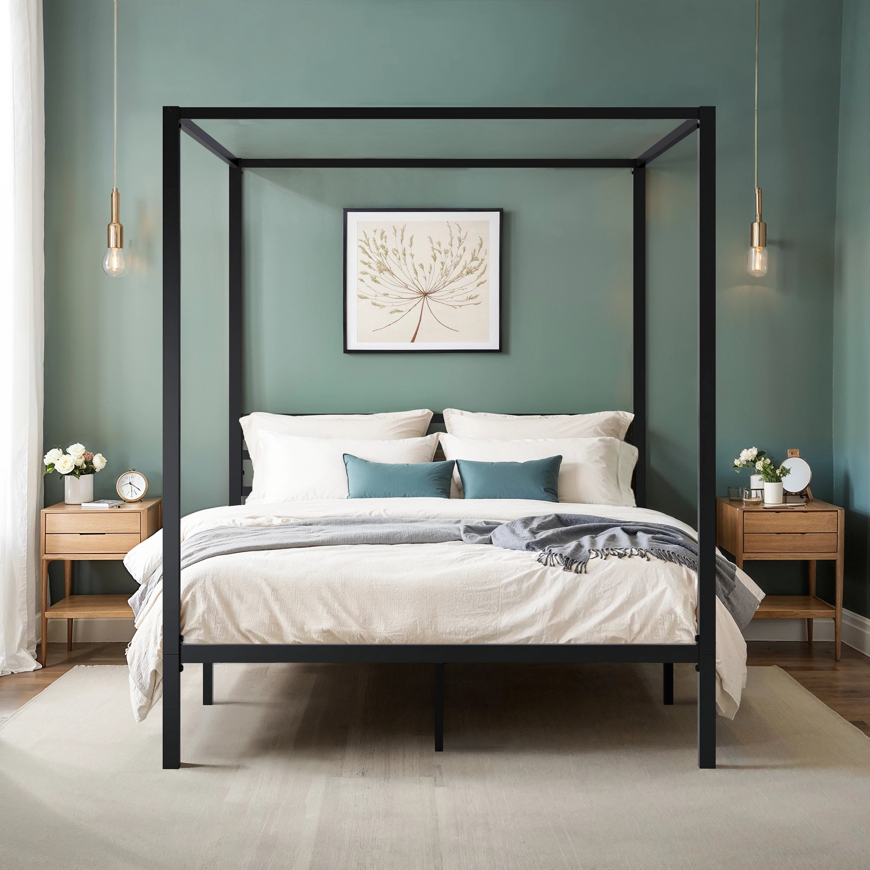 HOOMIC Canopy Bed Frame